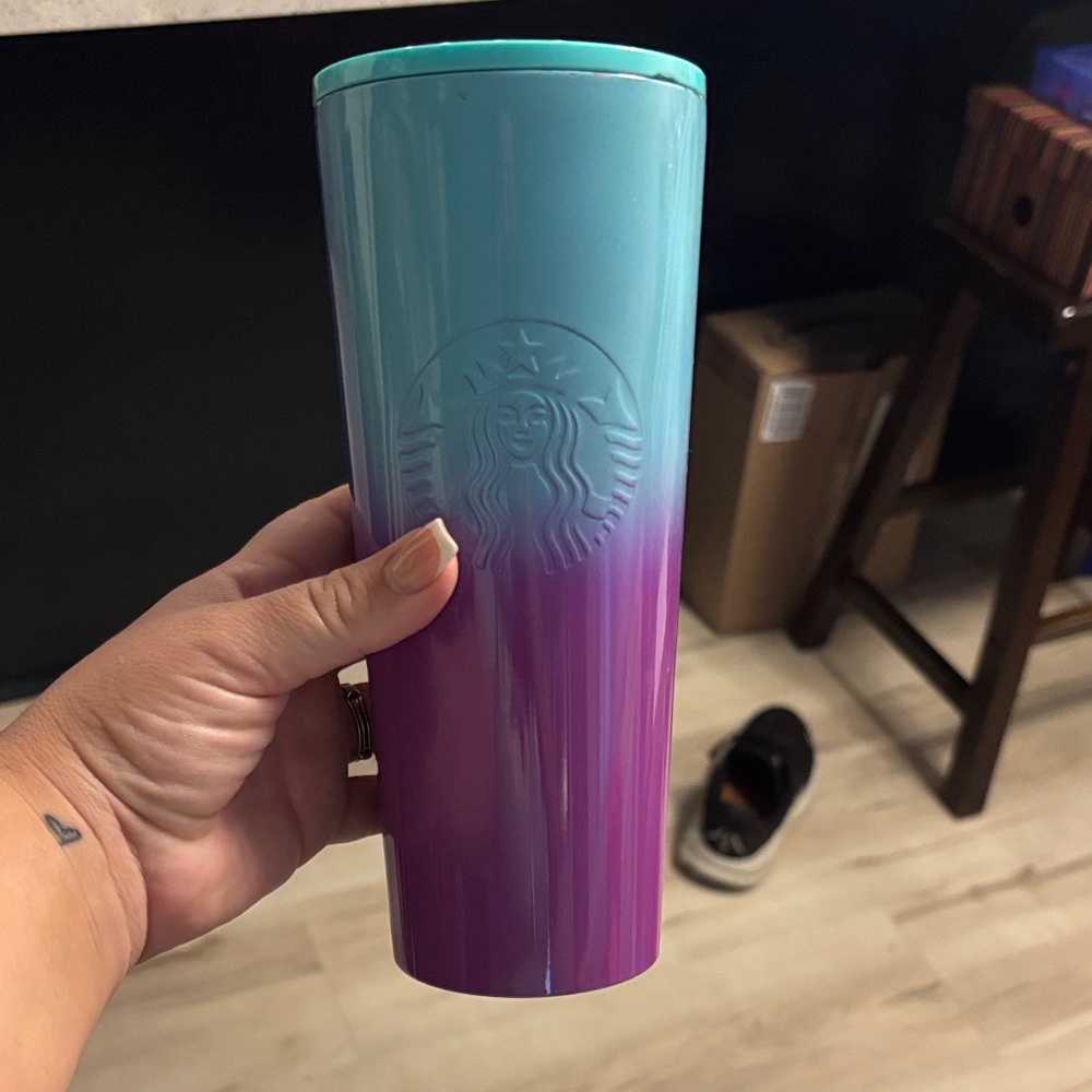 Starbucks Teal and Purple Ombre Tumbler